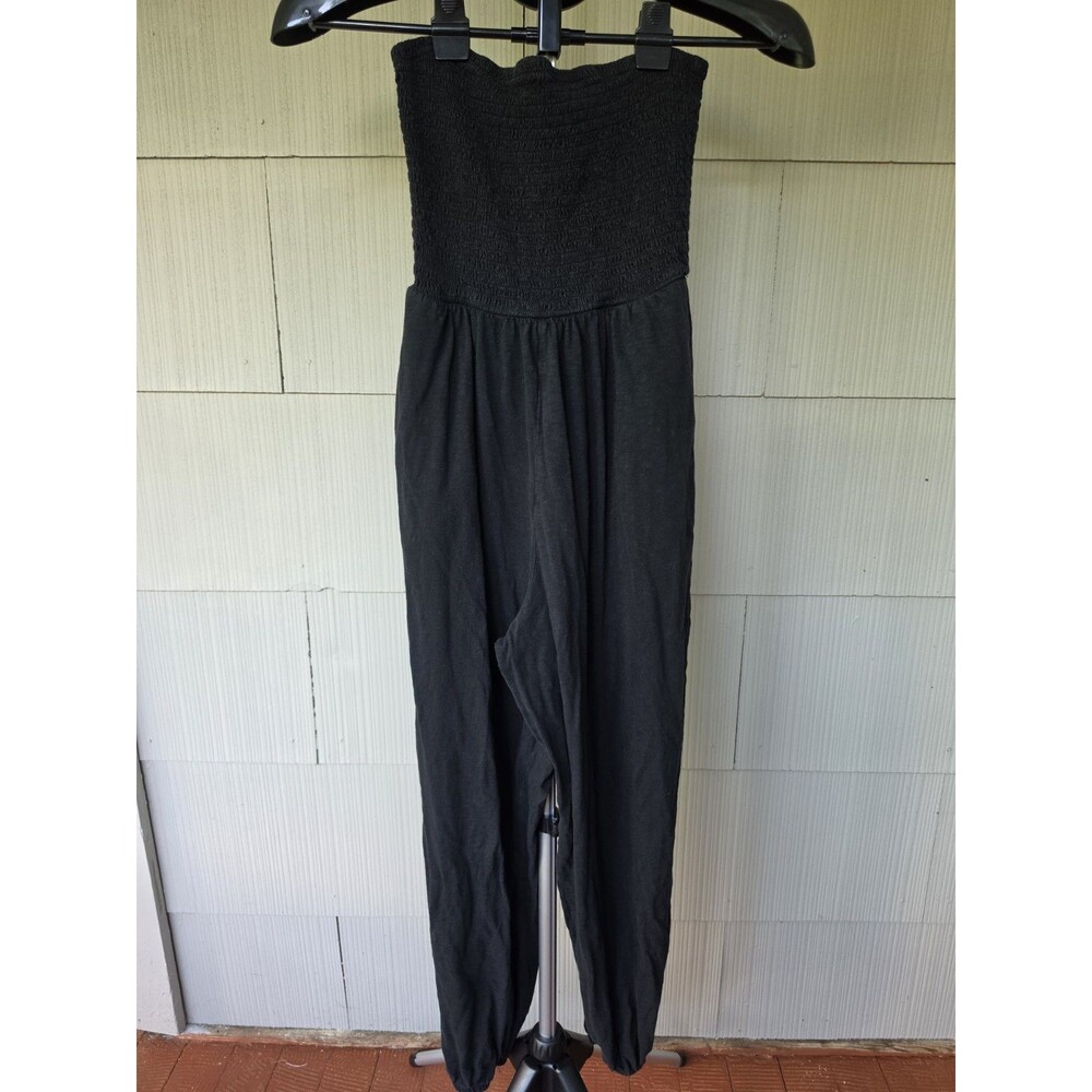 American Eagle Strapless Jumpsuit Black Size Extra Small XS Harem Leg Pockets